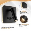 Ver imagem 2 de 4 Arandela Direcionável Led Leitura Sala Usb e Usb-c Bet84