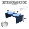 Comedouro Elevado Duplo Pet Gato Cachorro Mdf Nick - Porcelana - Space Gray - 2