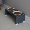 Comedouro Elevado Duplo Pet Gato Cachorro Mdf Nick - Porcelana - Space Gray - 5