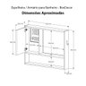 Espelheira Armário Aéreo Branco para Banheiro com Espelho, Porta Escova e Prateleira Boxdecor - 6