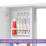 Espelheira Armário Aéreo Branco para Banheiro com Espelho, Porta Escova e Prateleira Boxdecor - 5