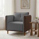 Ver imagem 1 de Poltrona Decorativa Aviv para Sala Escritório Recepção Luxo Linho Premium Easy Clean Corino Premium
