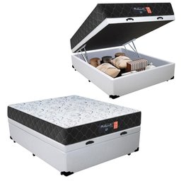 Cama Box Baú Casal + Colchão Semi Ortopédico Extra Firme Espuma D33 Prime Colchões 138x188x72 - 1