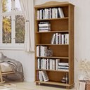 Ver imagem 2 de Estante Livreiro Multiuso 5 Prateleiras Madeira Maciça Lazuli F06 Freijó - Lyam Decor