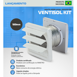 Exaustor Kit Ventilador Axial Kexb 100mm 127v - Ventisol - 8