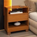 Ver imagem 1 de Mesa de Cabeceira CR35470 1 Gaveta 2 Nichos MDF Cinamomo Multimóveis