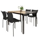 Ver imagem 2 de Conjunto Sala de Jantar 4 Lugares Retangular Tampo de Vidro 120X85cm Mesa Smart com Cadeiras Mono