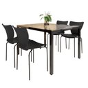 Ver imagem 2 de Conjunto Sala de Jantar 4 Lugares Retangular Tampo de Vidro 120x85cm Mesa Smart com Cadeiras Mono Preto