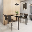 Ver imagem 1 de Conjunto Sala de Jantar 4 Lugares Retangular Tampo de Vidro 120x85cm Mesa Smart com Cadeiras Mono Preto