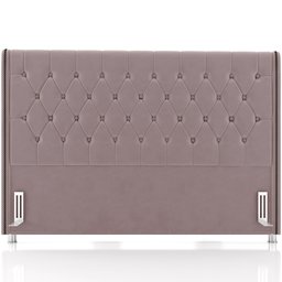 Cabeceira Cama Box Queen 160cm Estofada Frizza P05 Veludo Rosê - Lyam Decor - 3