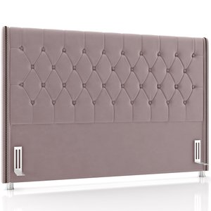 Cabeceira Cama Box Queen 160cm Estofada Frizza P05 Veludo Rosê - Lyam Decor