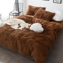 Ver imagem 1 de Jogo De Cama Casal Queen 6 Peças Edredom Pelúcia Caramelo