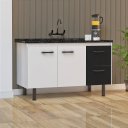 Ver imagem 3 de Gabinete Cozinha Mdf 1,14m com Corrediça Telescópica e 4 Pés:branco/preto