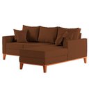 Ver imagem 4 de Sofá 3 Lugares Beny com Chaise Direito Corino Terracota