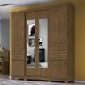Guarda Roupa Aracaju 8 Portas e 4 Gavetas com Espelho Castanho Wood - PR Móveis - 2