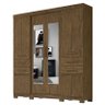 Guarda Roupa Aracaju 8 Portas e 4 Gavetas com Espelho Castanho Wood - PR Móveis - 1