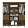 Guarda Roupa Aracaju 8 Portas e 4 Gavetas com Espelho Castanho Wood - PR Móveis - 5