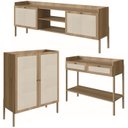 Ver imagem 1 de Conjunto para Sala 3 Peças Palhinha 27929x27930x27936 Linha Oslo Hanover Artesano