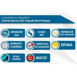 Colchão Casal Paropas Espuma D33 Pasquale Wave Clean (138x188x17) -  - 2