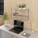 Ver imagem 1 de Nicho Parede Escritório 63cm X 28cm 2 Prateleiras F5 Office Cor:cinza