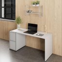 Ver imagem 3 de Nicho Parede Escritório 63cm X 28cm 2 Prateleiras F5 Office Cor:cinza