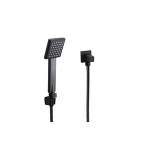 Ducha Flatt Manual em Abs Black Matte C/ Registro 1/4 Volta
