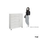 Ver imagem 5 de Cômoda Sapateira Gaveteiro Multiuso 1 Porta 5 Gavetas Branco