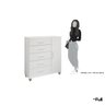 Cômoda Sapateira Gaveteiro Multiuso 1 Porta 5 Gavetas Branco - 5