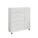 Ver imagem 2 de Cômoda Sapateira Gaveteiro Multiuso 1 Porta 5 Gavetas Branco