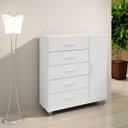 Ver imagem 1 de Cômoda Sapateira Gaveteiro Multiuso 1 Porta 5 Gavetas Branco