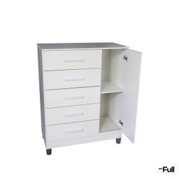 Cômoda Sapateira Gaveteiro Multiuso 1 Porta 5 Gavetas Branco - 7