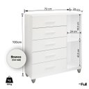 Ver imagem 4 de Cômoda Sapateira Gaveteiro Multiuso 1 Porta 5 Gavetas Branco