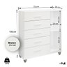 Cômoda Sapateira Gaveteiro Multiuso 1 Porta 5 Gavetas Branco - 4