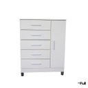 Ver imagem 6 de Cômoda Sapateira Gaveteiro Multiuso 1 Porta 5 Gavetas Branco