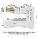 Ver imagem 4 de Armário de Cozinha Completa de Canto 459cm Branco Glamy Madesa 01