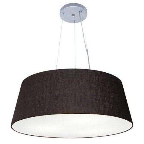 Lustre Pendente Cone Vivare Md-4072 Cúpula em Tecido 30/80x65cm - Bivolt Preto 127/220v