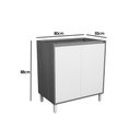 Ver imagem 5 de Balcão de Cozinha Denver Ph 3107 C/ 2 Portas S/ Tampo 80cm Freijo Rocks/branco - Herval