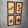 4 Quadros Cantinho do Café Decoração Grãos 15x25 C1525mr:rústico - 2