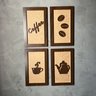 4 Quadros Cantinho do Café Decoração Grãos 15x25 C1525mr:rústico - 1