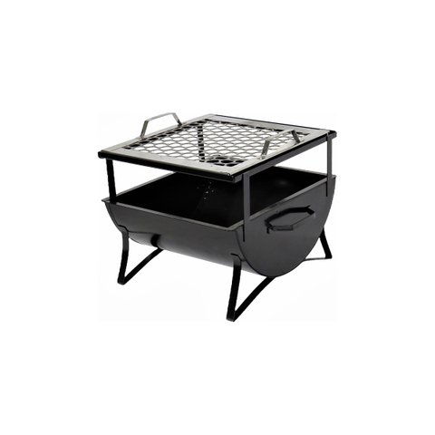 Churrasqueira Praia Campo Aço Carbono e Grelha AB 30x28x24cm Duralar F039OM