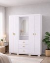 Ver imagem 1 de Guarda-roupa Capelinha Aurora C/ Espelho e Chave - Branco/camarim Flex Vila Rica