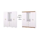 Ver imagem 2 de Guarda-roupa Capelinha Aurora C/ Espelho e Chave - Branco/camarim Flex Vila Rica