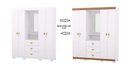 Ver imagem 2 de Guarda-roupa Capelinha Aurora C/ Espelho e Chave - Branco/camarim Flex Vila Rica