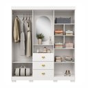 Ver imagem 4 de Guarda-roupa Capelinha Aurora C/ Espelho e Chave - Branco/camarim Flex Vila Rica