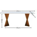 Ver imagem 4 de Mesa Madrid 200 por 100cm Tampo Mdf com Vidro Off White Base Pinhão Tampo Off White