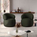 Ver imagem 1 de Conjunto 2 Poltronas Orgânica Funcional Atemporal Base Giratória Eloah Linho Premium Turco Verde