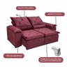 Sofa Reclinavel Retratil Fofinho P/ Assistir Series 2,30m Cor:vinho - 4