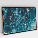 Ver imagem 1 de Quadro Decorativo em Canvas Abstrato Azul Celeste TaColado Moldura Flutuante 4,5cm Freijó 120 x 80cm