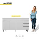 Ver imagem 2 de Balcão Gabinete de Pia 150cm sem Tampo 3 Portas Branco