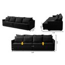 Ver imagem 2 de Sofá sem Caixa Retrátil Reclinável 2,50m Catarina Veludo Preto Rover & Beato